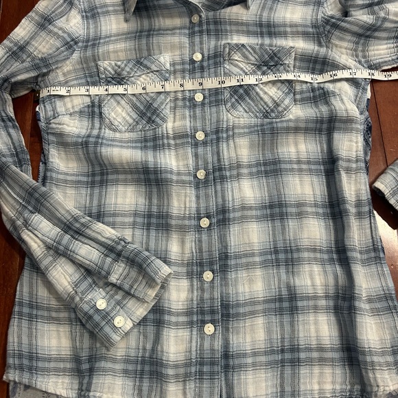 Style & Co. Light Blue Plaid Button Down Shirt in Cotton Size Small - Picture 5 of 10